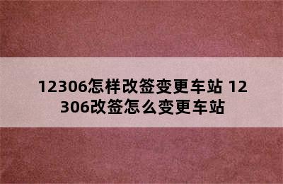 12306怎样改签变更车站 12306改签怎么变更车站